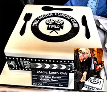 On April 19th Sir Alan Parker joined us for our 200th lunch, and cut the special birthday cake!